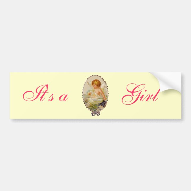 Pegatina Para Coche Vintage Cherub (Frente)