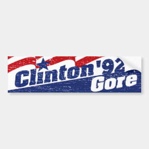 Pegatina Para Coche Vintage Clinton Gore 92 Clinton 1992