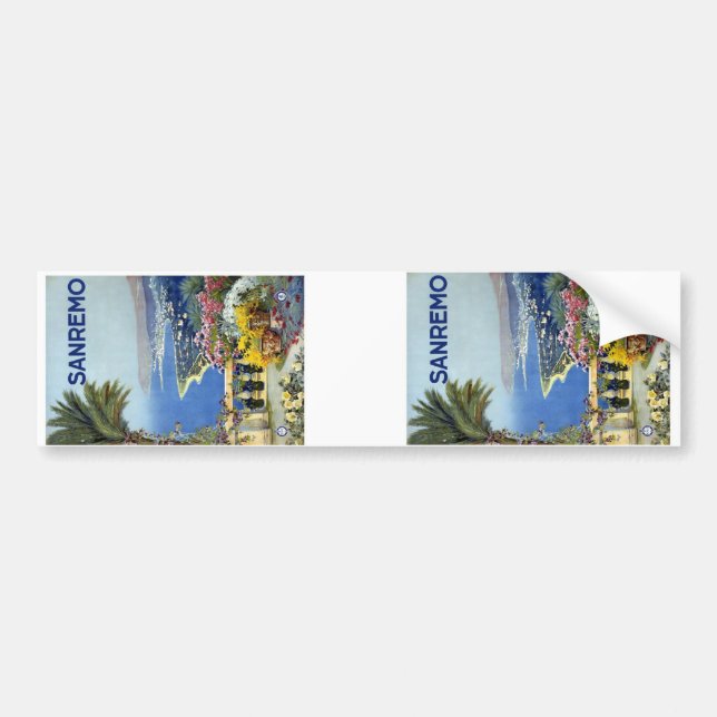 Pegatina Para Coche Vintage de Sanremo Italia (Frente)