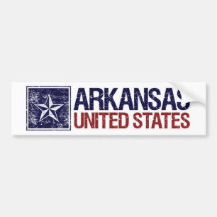 Pegatina Para Coche Vintage Estados Unidos con la estrella - Arkansas