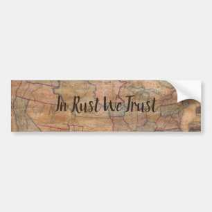 Pegatina Para Coche Vintage USA Map In Rust We Trust