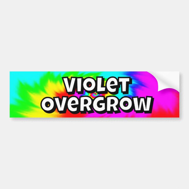 Pegatina Para Coche Violet Overgrow (you may change the words) (Frente)