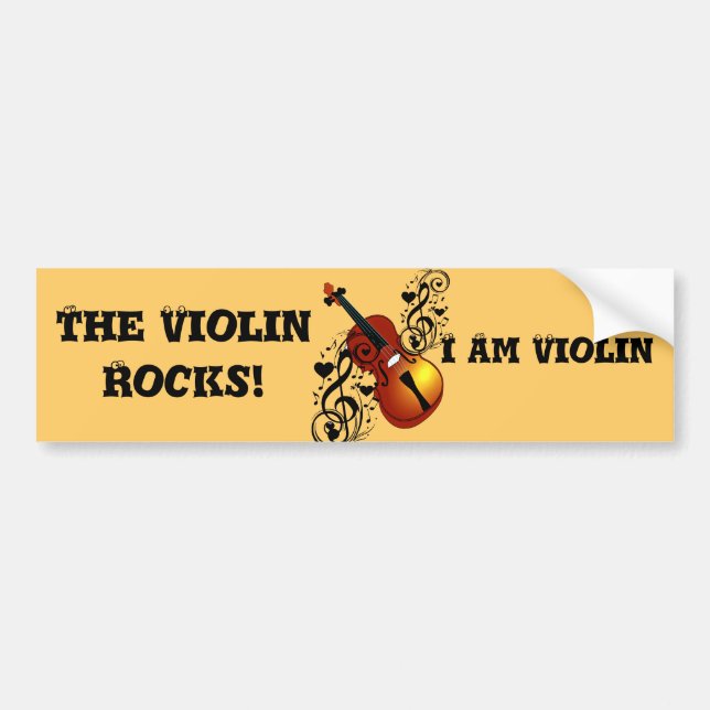 Pegatina Para Coche Violín, Amante en el corazón_ (Frente)