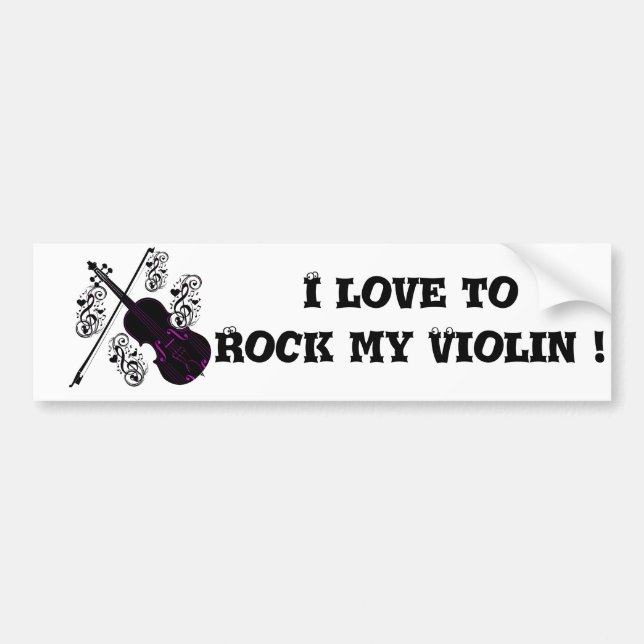 Pegatina Para Coche Violín, amor Rockefeller_ (Frente)