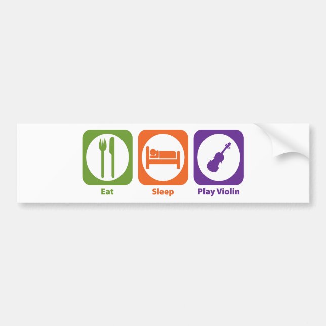 Pegatina Para Coche Violín de Eat Sleep Play (Frente)