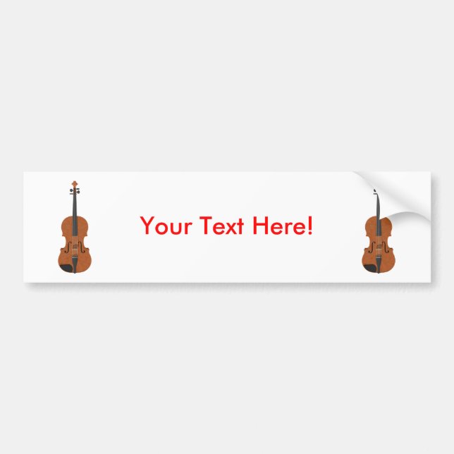 Pegatina Para Coche Violín: modelo 3D: (Frente)