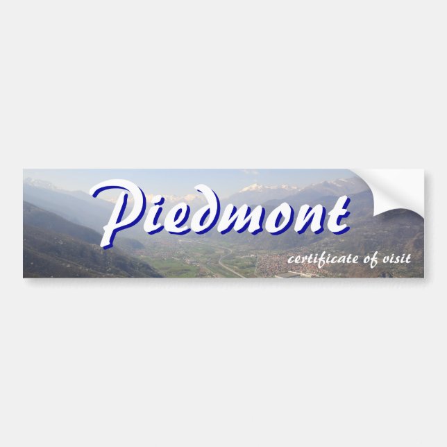 Pegatina Para Coche Visita certificado de Piamonte (Frente)