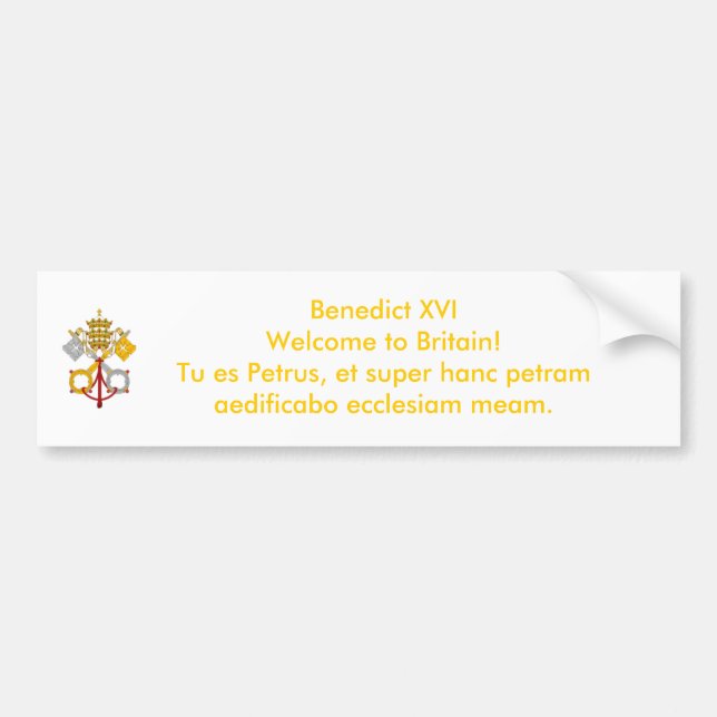 Pegatina Para Coche Visita papal BRITÁNICA 2010 (Frente)