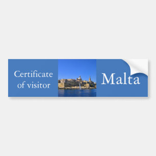 Pegatina Para Coche Visitar Malta - certificado de turista
