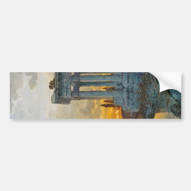 Pegatina Para Coche Vista del sur de Italia con antiguas ruinas romana (Frente)