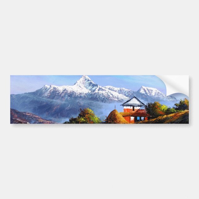 Pegatina Para Coche Vista Panorámica De La Hermosa Montaña Del Everest (Frente)