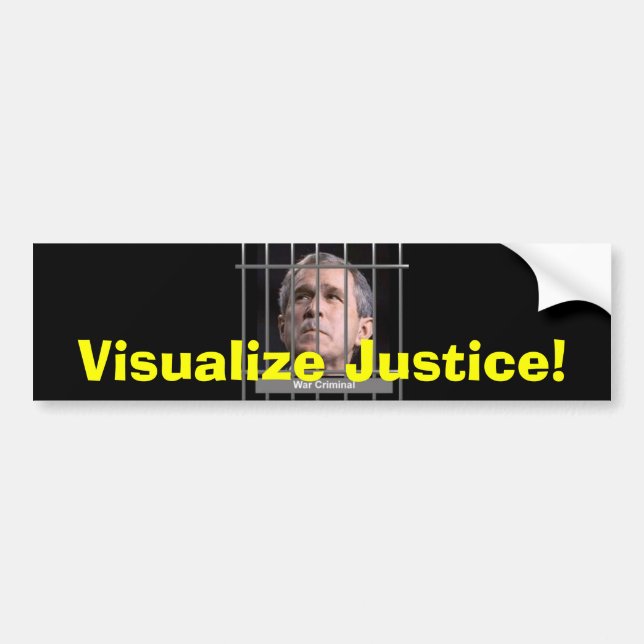 Pegatina Para Coche Visualice la justicia Bumpersticker (Frente)
