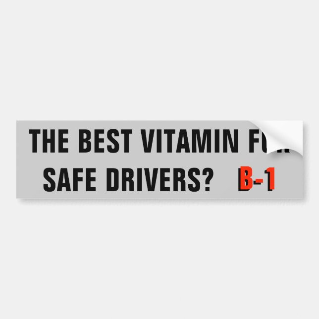 Pegatina Para Coche ¿Vitamina para conductores seguros? B-1 (Frente)