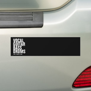 Pegatina Para Coche vocal, guitarra, bajo, tambores... rock