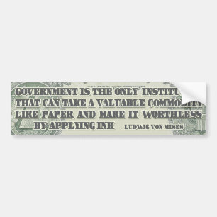 Pegatina Para Coche Von Mises en los billetes