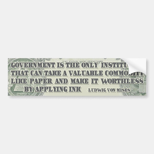 Pegatina Para Coche Von Mises en los billetes (Frente)