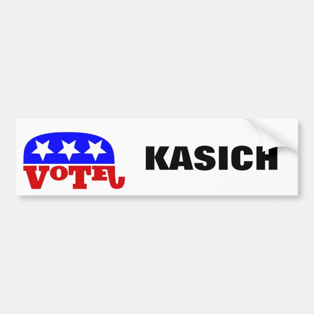 Pegatina Para Coche Vota a John Kasich Elephant Republicano (Frente)