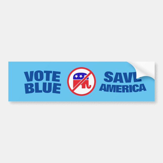 Pegatina Para Coche Vota azul - Salva a Estados Unidos, Anti GOP (Frente)
