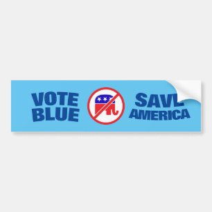 Pegatina Para Coche Vota azul - Salve América, Anti GOP