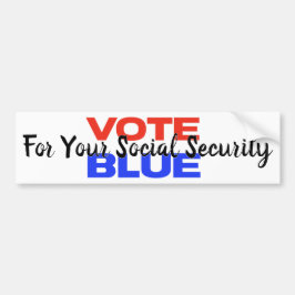 Pegatina Para Coche Vota Azul Seguridad Social USA Político 