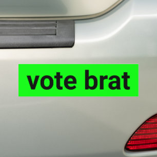 Pegatina Para Coche Vota brat kamala simple negro y verde neón