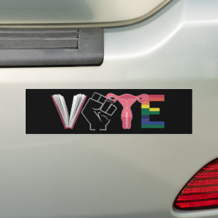 Pegatina Para Coche Vota Feminista Derechos de la Mujer Libros Prohibi