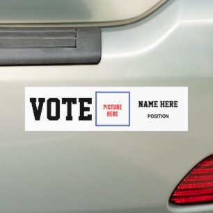 PEGATINA PARA COCHE VOTA FOTO PERSONALIZA NOMBRE