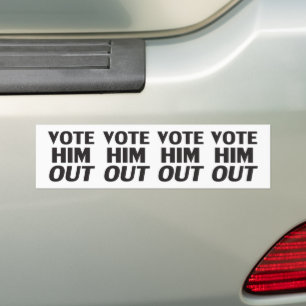 Pegatina Para Coche Vota por la tipografía moderna blanca y negra