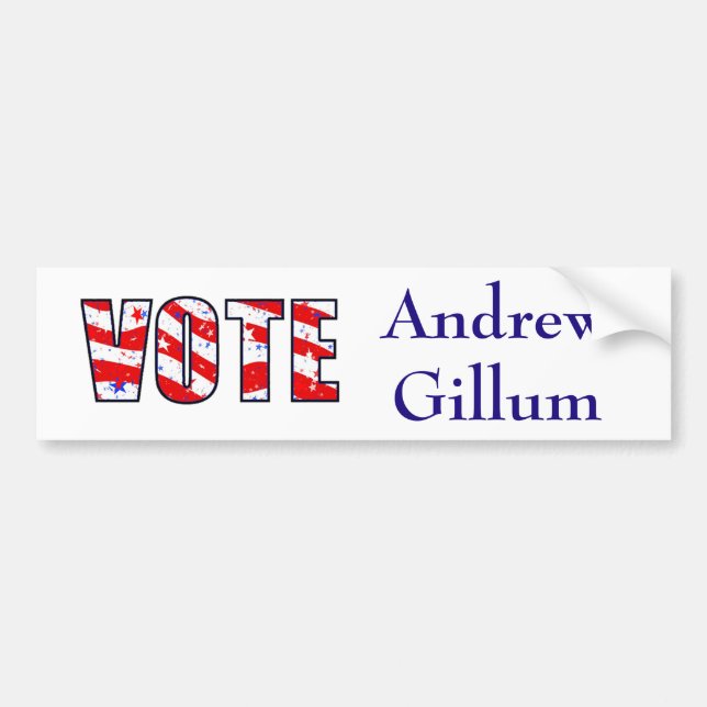 Pegatina Para Coche Votación por el demócrata Andrew Gillum (Frente)