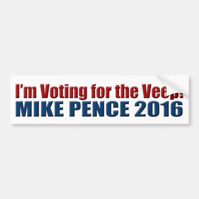 Pegatina Para Coche ¡Votación por el Veep! Peniques 2016 de Mike (Frente)