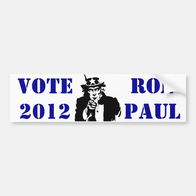 PEGATINA PARA COCHE VOTACIÓN RON PAUL 2012 (Frente)