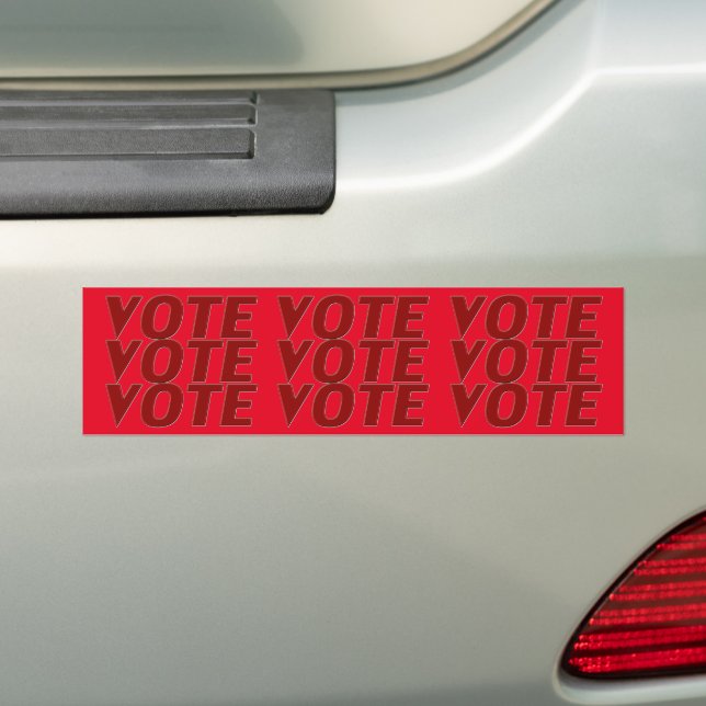 Pegatina Para Coche Votación voto tipografía roja moderna (en coche)