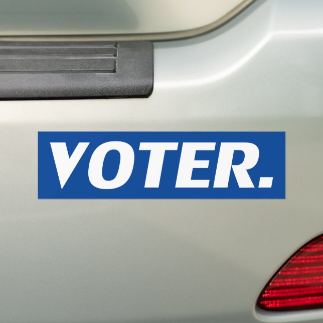 Pegatina Para Coche "votante" letras blancas fondo azul (en coche)