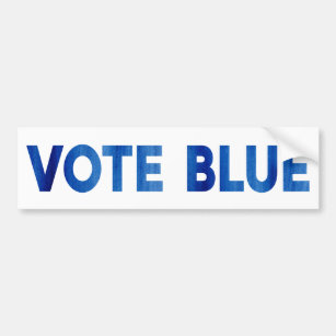 Pegatina Para Coche Votar azul negrita acuarela texto político
