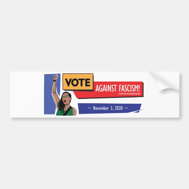 Pegatina Para Coche Votar contra el fascismo (Frente)