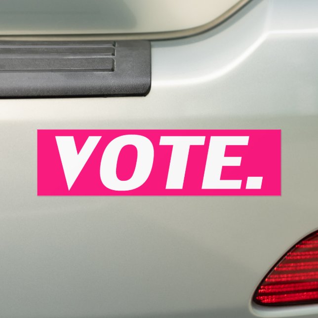 Pegatina Para Coche "votar" magenta rosa fuchsia auto blanco (en coche)