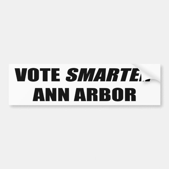 PEGATINA PARA COCHE VOTAR MÁS INTELIGENTE ANN ARBOR (Frente)