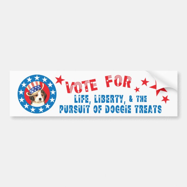 Pegatina Para Coche Votar por Beagle (Frente)