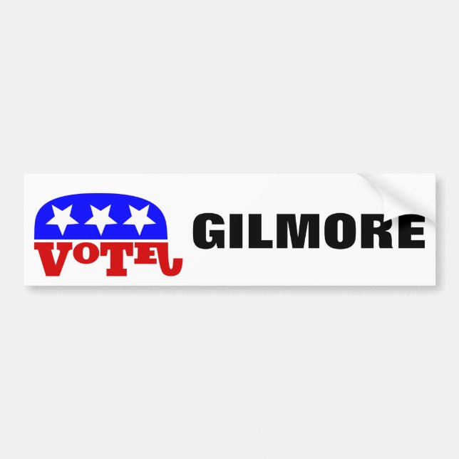 Pegatina Para Coche Votar por Jim Gilmore Elefante Republicano (Frente)