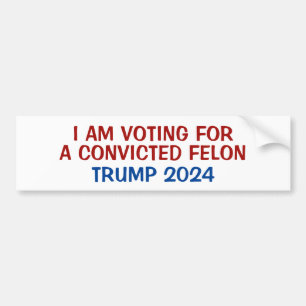 Pegatina Para Coche Votar por trump al criminal convicto