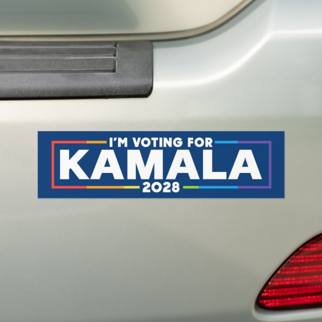 Pegatina Para Coche Votaré por Kamala 2028 LGBTQ (en coche)
