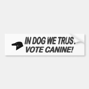 Pegatina Para Coche Vote Perro con texto negro