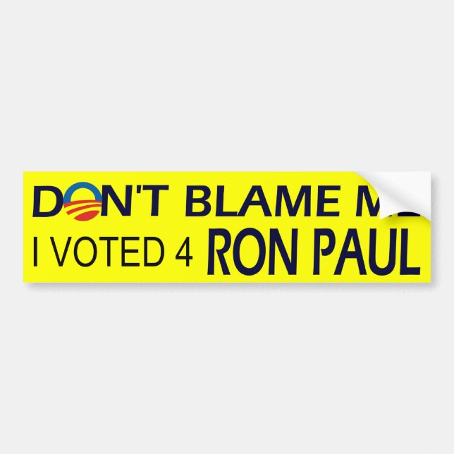Pegatina Para Coche Voté por el bumpersticker de Ron Paul (Frente)