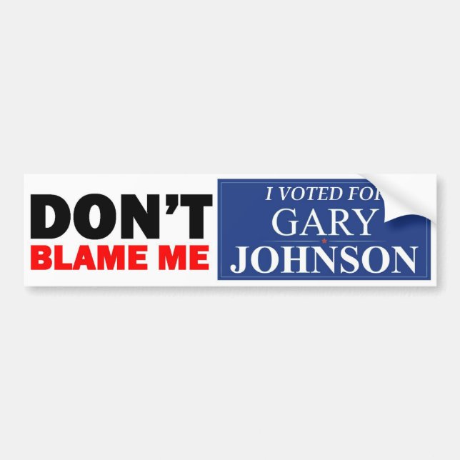 Pegatina Para Coche Voté por GARY JOHNSON (Frente)