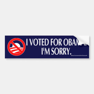 Pegatina Para Coche VOTÉ POR OBAMA. Lo siento