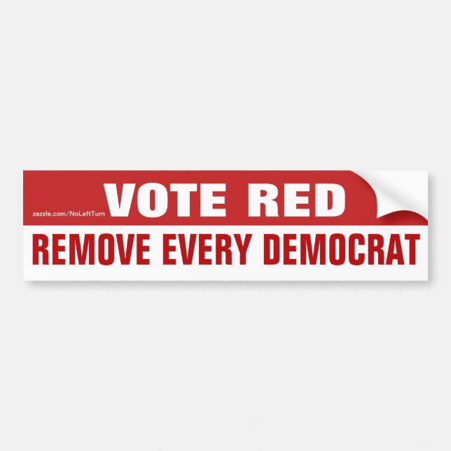 Pegatina Para Coche Vote Red Remove Every Democrat Bumper Sticker (Frente)