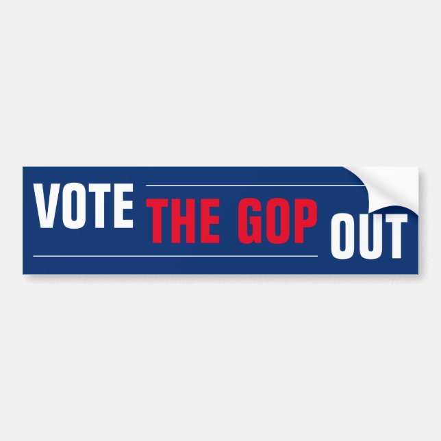 Pegatina Para Coche Vote the GOP Out Red White Blue (Frente)