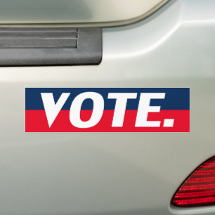 Pegatina Para Coche "Vote" white letters, red blue background
