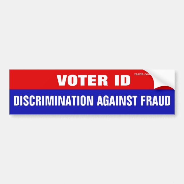 Pegatina Para Coche Voter ID Is Discrimination Against Fraud (Frente)