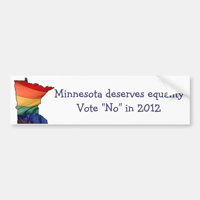 Pegatina Para Coche Voto de Minnesota no para apoyar matrimonio (Frente)
